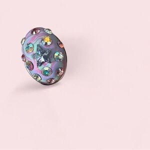 Tarina Tarantino Little Star Iridescent Pink & Purple Oval Crystal Ring
